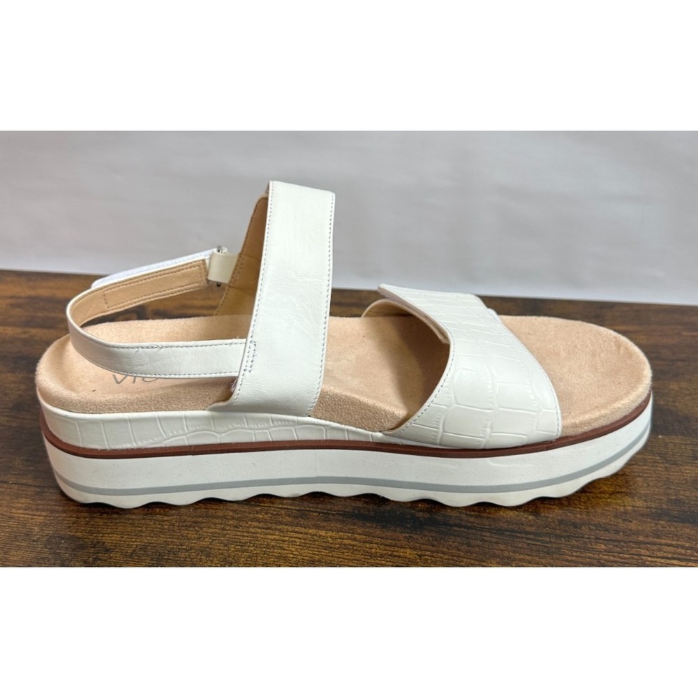 Vionic Phoenix Brielle Platform Wedge Sandal Size 9 White Crocodile Backstrap - Picture 7 of 13